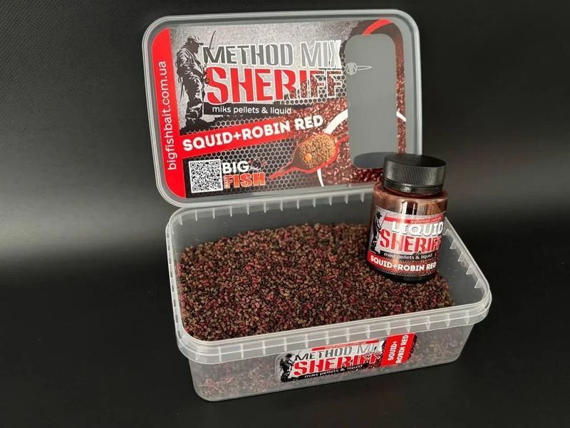 Метод мікс BigFishBait В наявності ліквід Sheriff (squid В наявності Robin red), 400 гр БФБмет02 фото
