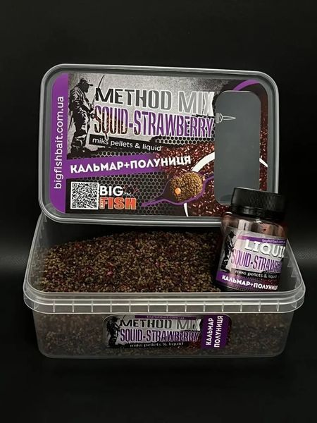 Метод мікс BigFishBait Squid - Strawberry 400 гр 2607377568 фото