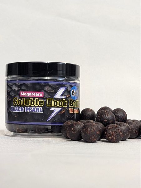 Насадкові розчинні бойли Soluble Hook Boilies One Hook Baits MEGA MARE Black Pearl 16 мм (100 г) 111 фото