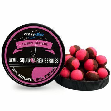 Бойли вафтерс CrazyCarp Devil Squid & Red Berry (диявольський кальмар та червона ягода) - 15мм
