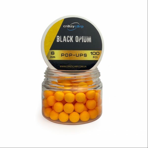Бойли Pop-up CrazyCarp Fluoro Black Opium (чорний опіум) - 6 мм