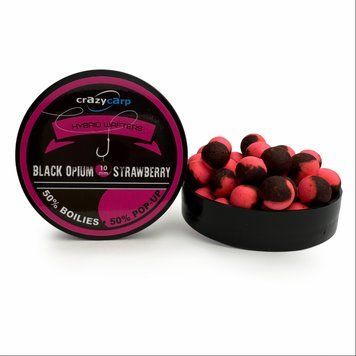 Бойли вафтерс CrazyCarp Black Opium & Strawberry (чорний опіум та полуниця) - 10 мм