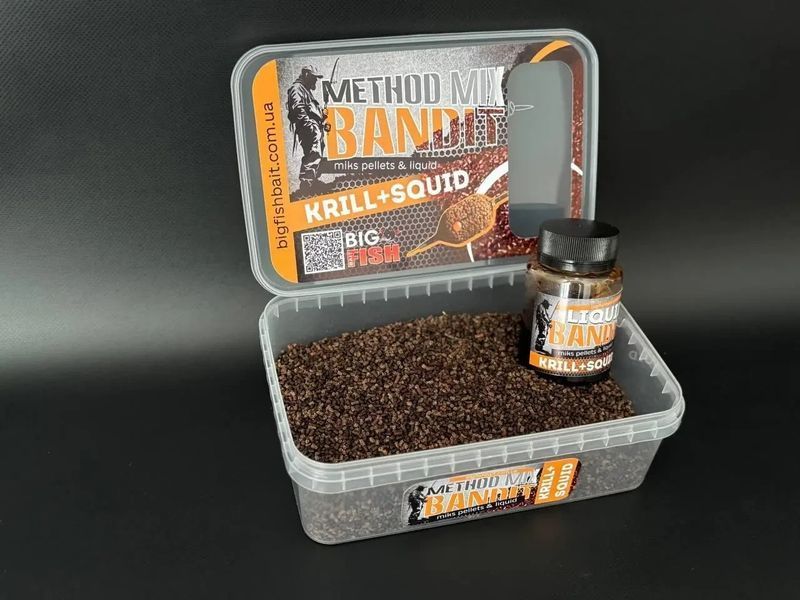 Метод мікс BigFishBait В наявності ліквід Bandit (krill В наявності squid), 400 гр БФБмет01 фото